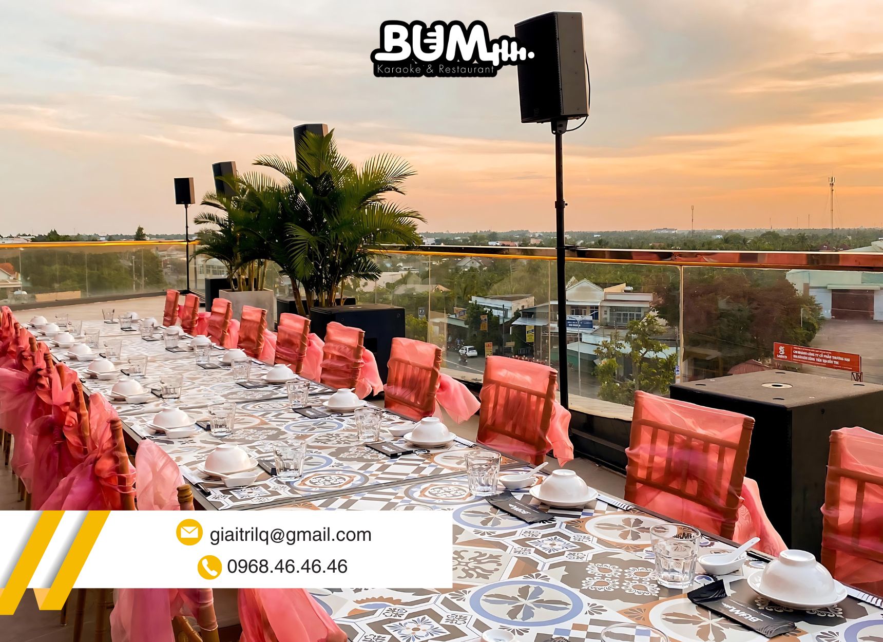 Không gian sảnh tiệc ngoài trời